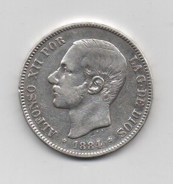 ALFONSO XII DEL AÑO 1884* 84 DE 5 PESETAS